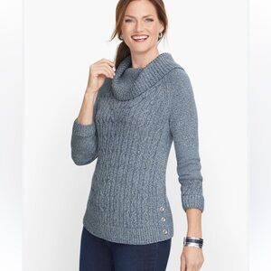 Talbots Tan Cowl Neck Sweater/ 100% cotton